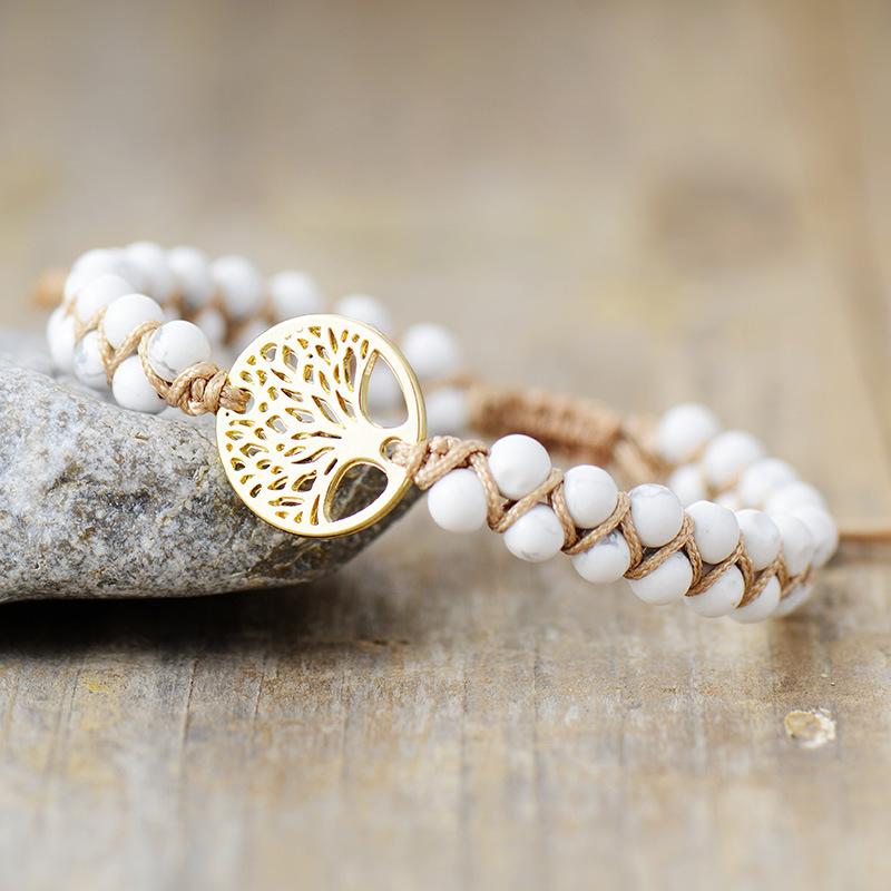 Древо Жизни Африканская Сосна Натуральный Камень Бусины Ручной работы Плетеный Йога Дружба Любовник Браслет
