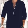 Long Sleeve Men Solid Color Buttons Pleated Shirts Mens Spring Fall Tops White Black Cotton Linen Shirt Man