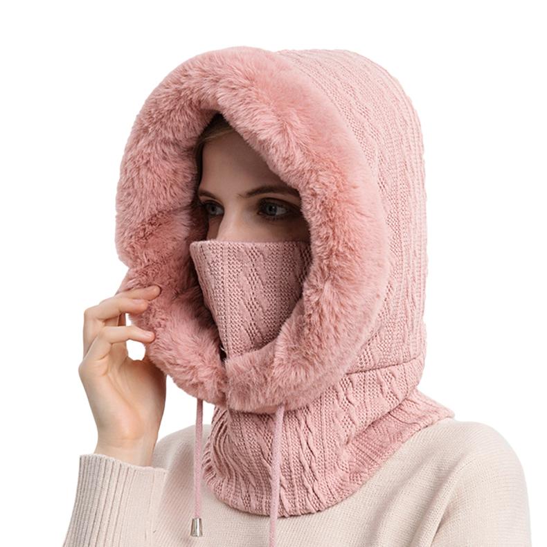 Unisex Winter Face Mask Hat Hooded Knitted Warm Outdoor Ski Windproof Cycling Hat