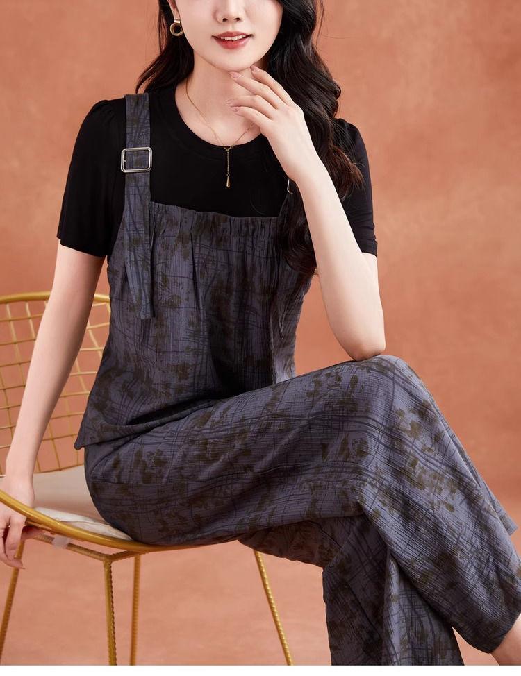 Летняя мода 2025 года: Трендовый комплект из двух вещей в уличном стиле инфлюенсера с брюками широкого кроя