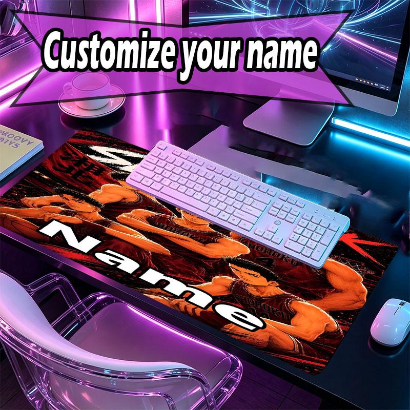 Custom Name Personalized SLAM DUNK Pattern Mousepad, Laptop PC Desk Mat, Decorative Desk Mat for Home Keyboard Pad Gift