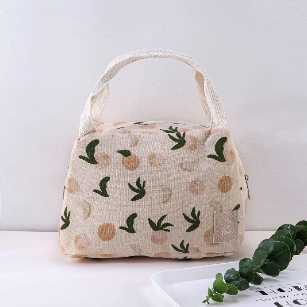 Cartoon Insulated Lunch Bag Fruit Printed Food Container Bag Cute Thermal Food Pouch Women