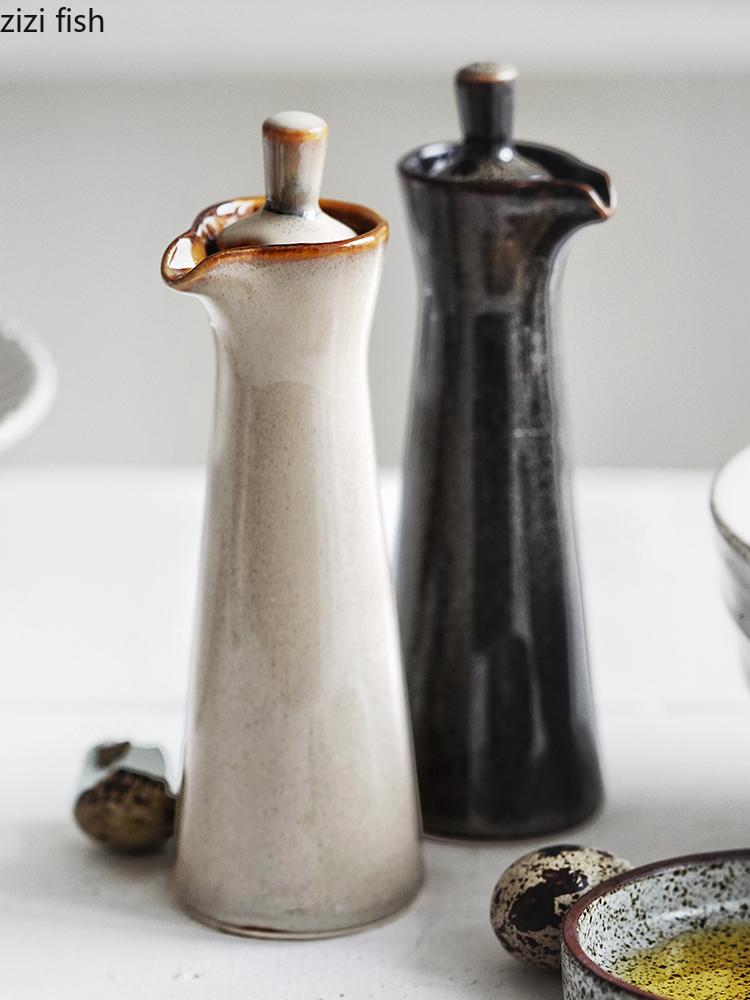 Керамические банки для приправ Масленка Баночка для специй Приправа Инструмент Солонка Творческая домашняя кухня Ретро Бутылки для оливкового масла Контейнеры для специй