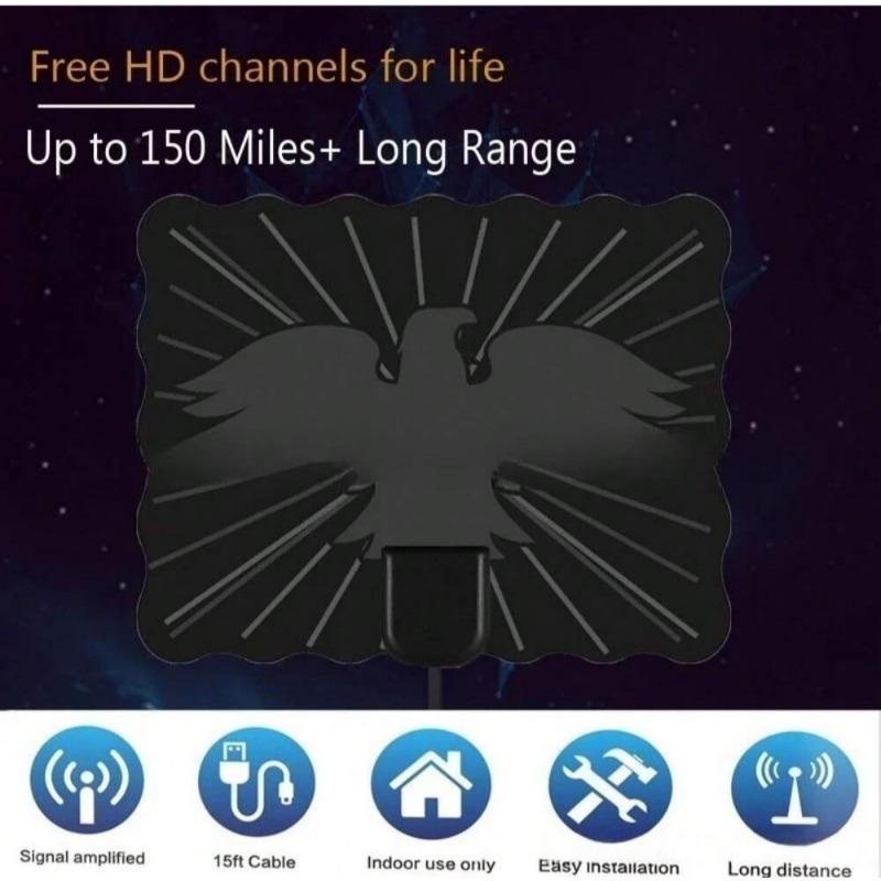 HD Цифровая ТВ Антенна Маленькая Внутренняя Наружная - Поддержка 4K 1080P для Смарт и Старых Телевизоров Бесплатные Местные Каналы