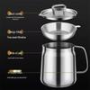 304 Stainless Steel Oil Filter Pot with Screen - Large Capacity Oil Storage and Residue Filtering Bottle