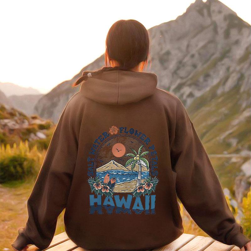 Толстовка с капюшоном и принтом лепестков цветов соленой воды Гавайи