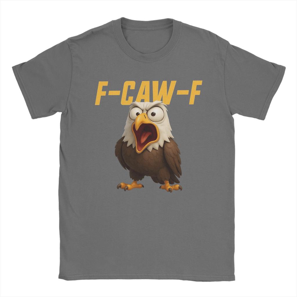 F-Caw-F Орел Забавный Орел FCAWF F Caw F Футболка Мужская Повседневная 100% Хлопок Футболка С Круглым Вырезом С Короткой Рукавом Футболка Одежда Для Вечеринки