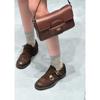 Sheepskin Version~ Retro and Old Leather Platform Women's Thick Heel Oxford Small Leather Shoes Engraved Brock Single Shoes