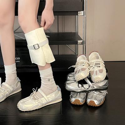 Летние нишевые балетные тренировочные туфли, модные кроссовки на шнуровке с юбками, туфли Мэри Джейн