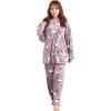 Snoopy Room Wear Pajamas Loungewear Fluffy Long Sleeve Top and Bottom Set Birthday Present Gift QWSN03 [Luanna Jena] Women's (Rose Gray)