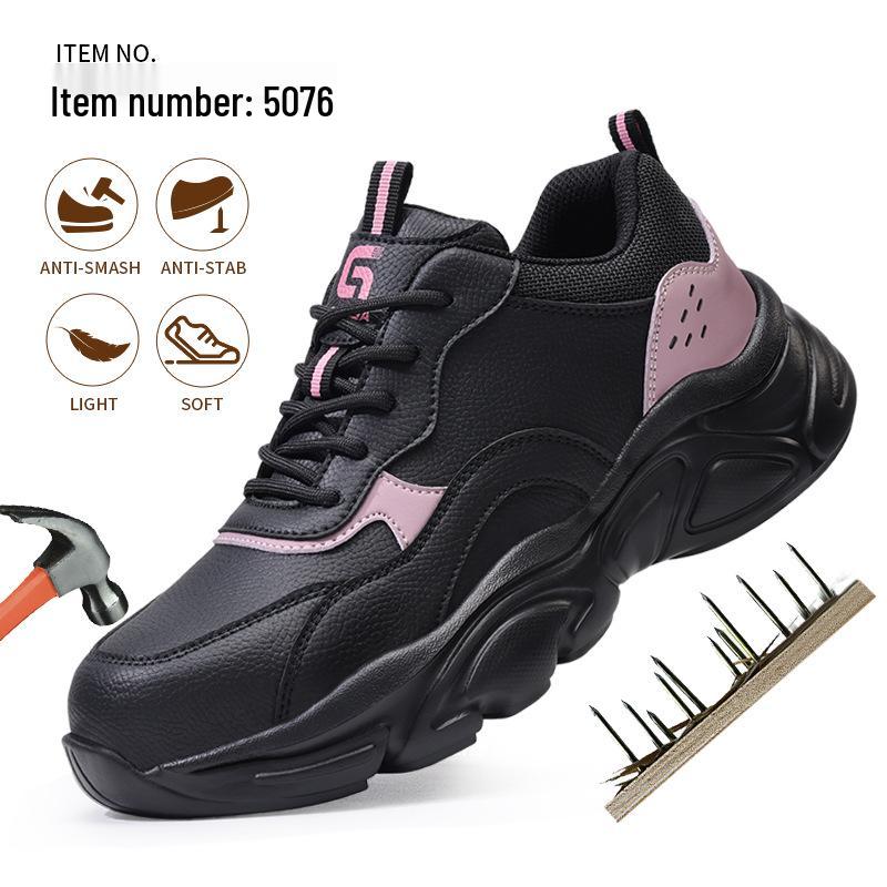 Women's Winter Work Boots: Anti-Smash, Anti-Puncture, Velvet-Lined, Wear-Resistant, Comfortable Safety Shoes for Construction Sites