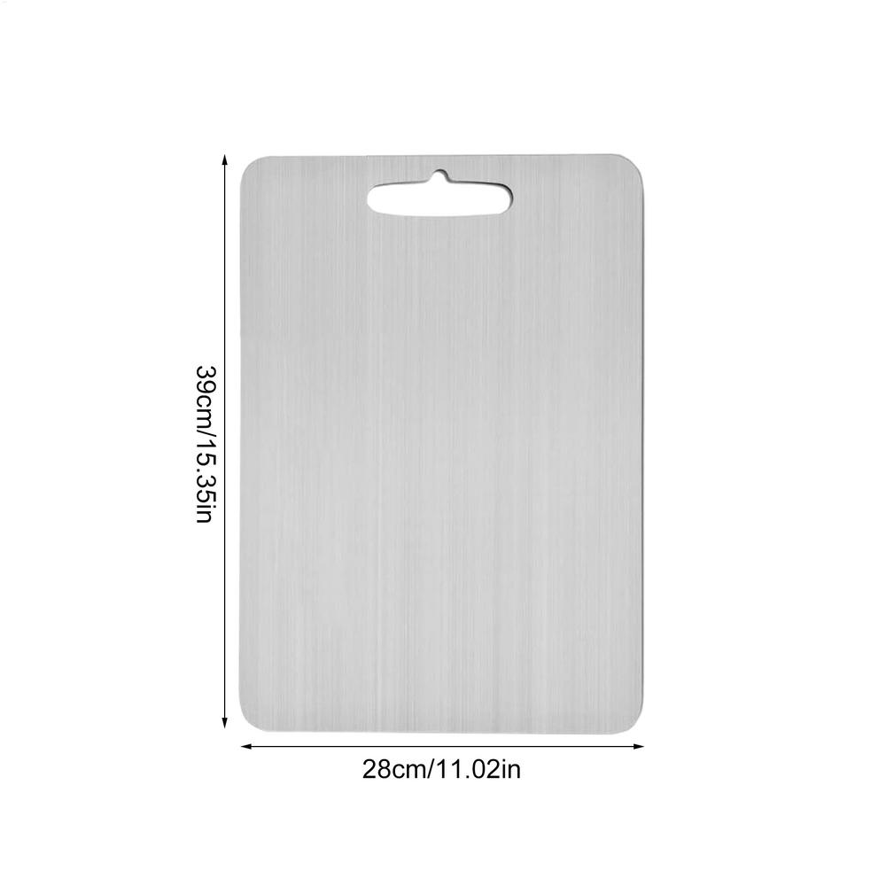 Горячая распродажа Кухонные титановые разделочные доски из нержавеющей стали 304, утолщенные, двусторонние, пищевого класса, портативные, для нарезки фруктов и мяса