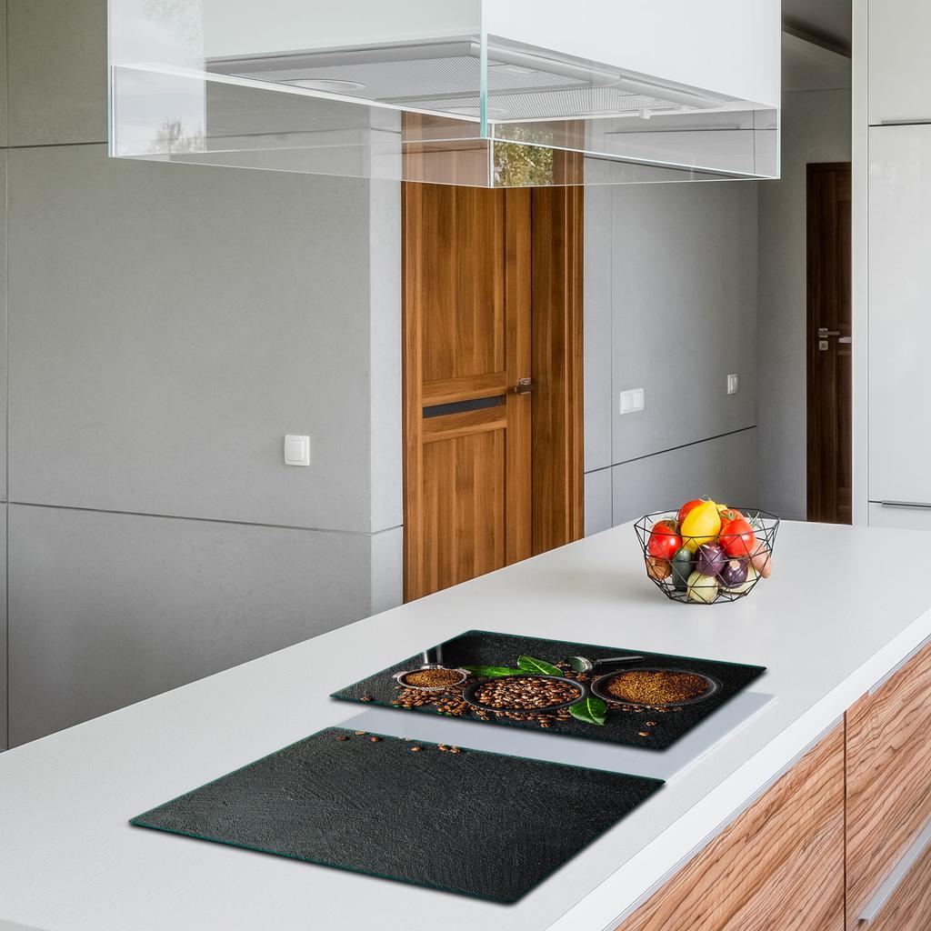 2x GLASS PROTECTIVE PLATE FOR STOVE 40x52 COFFEE