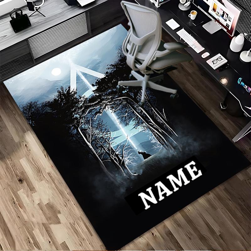 Custom Name Owl Art Living Room Non-Slip Area Rug Soft Carpet for Bedroom Kids Playroom Sofa Office Home Decor Doormat