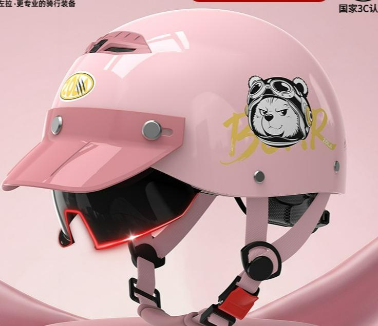 3C Certified Electric Vehicle Helmet Summer Cool Sunscreen Women's Ultra Light Battery Motorcycle Half Helmet