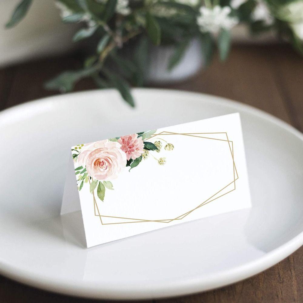 50pcs Paper Seating Place Cards Writable Tented Name Card  Dinner Party Seating