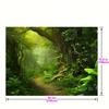 1. Greenery Forest Jungle Background Fabric - Polyester material jungle scene photo wallpaper, suitable for parties and events
