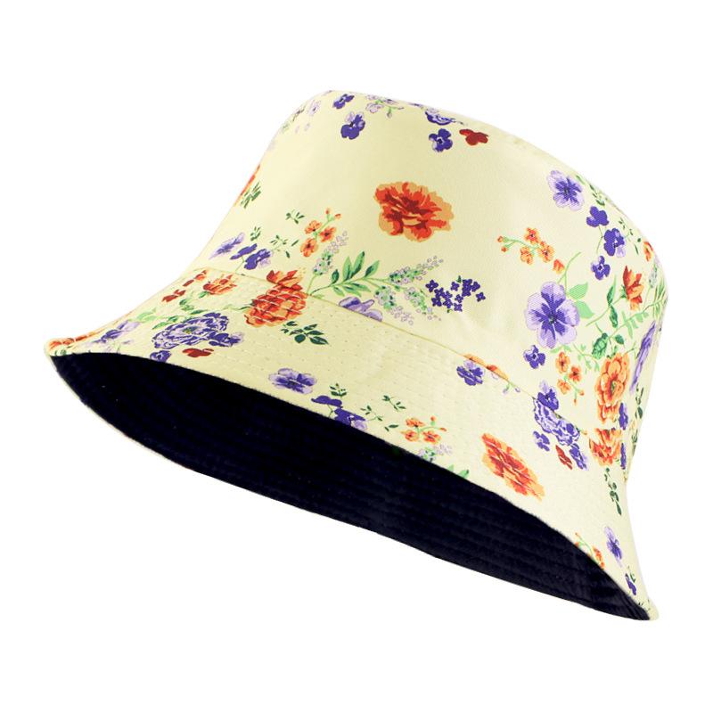 New cotton pastoral print pot hat, outdoor travel visor, double-sided JDPM-B