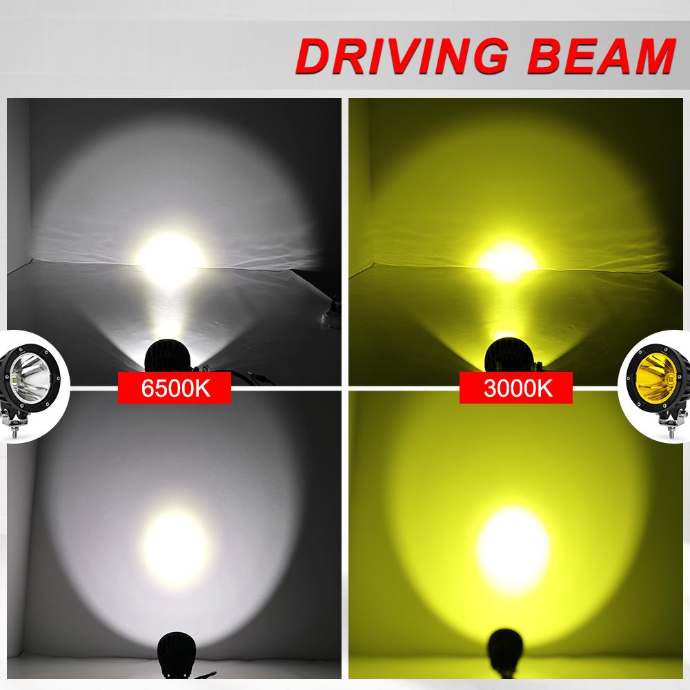 Stocked Led Fog Lamp 6500K 3500K White Yellow 24 Volt 45W SUV ATV 12V Round 4 Inch Off Road Spot Led Auxiliary Driving Light
