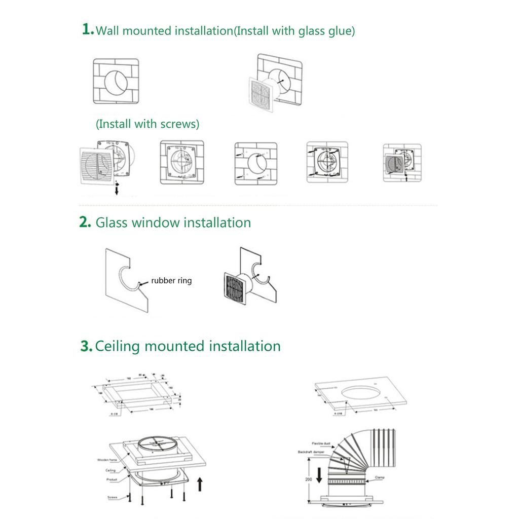 Low Noise Ventilation Fan Household Exhaust Fan with Remote Control Attic Pipe Ventilation Extractor Bathroom Duct Fan