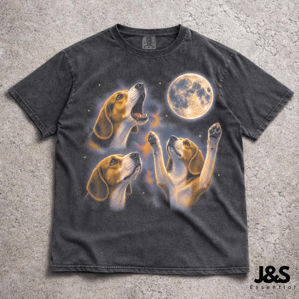 Three Beagle Moon Shirt, Funny Beagle Dog Tee, Vintage Beagle Tshirt, Cute Hound Dog Lover Gift, Beagle Mom Shirt