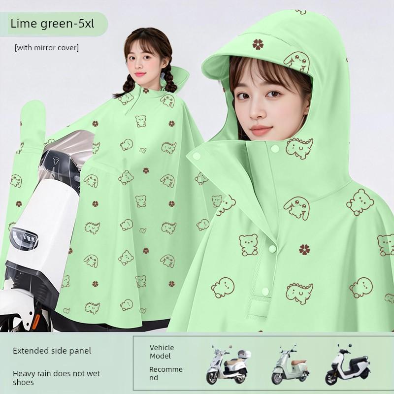 Electric Scooter Raincoat for Adults, Women's Long Full-Body Raincoat, Thickened and Enlarged for Heavy Rain, New Model for Cycling