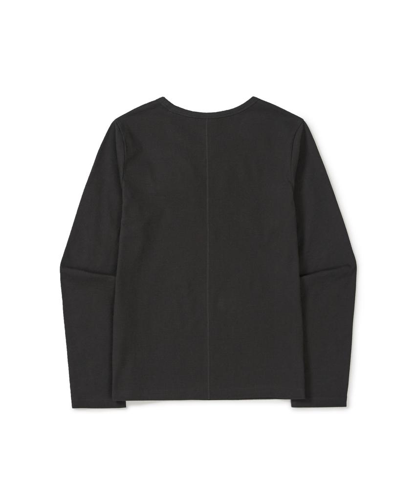 Женская футболка с длинным рукавом в рубчик SNOWPEAK APPAREL (S26Swftl39) Древесный уголь