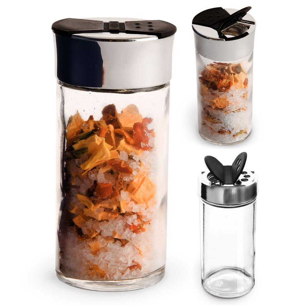 Spice container with strainer, glass, 100 ml, 6 pcs.