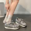 Кроссовки Queen Fan Silver Retro Platform Daddy Shoes Женские Летние 2025 Новые Универсальные Увеличивающие Рост Кроссовки на Мягкой Подошве