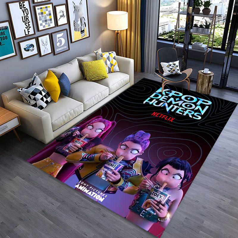 K-Pop Demon Hunters: Netflix Animation carpet floor mats Doormat Bathroom mat Office chair cushion Fashion