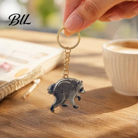 Animal BackpacksCharm 1/2/3Pcs Raccoon Keychain for Backpacks, Golden Plated Car Key Ring, Shape Decorative Pendant, Gift Lovers Backpack Decoration