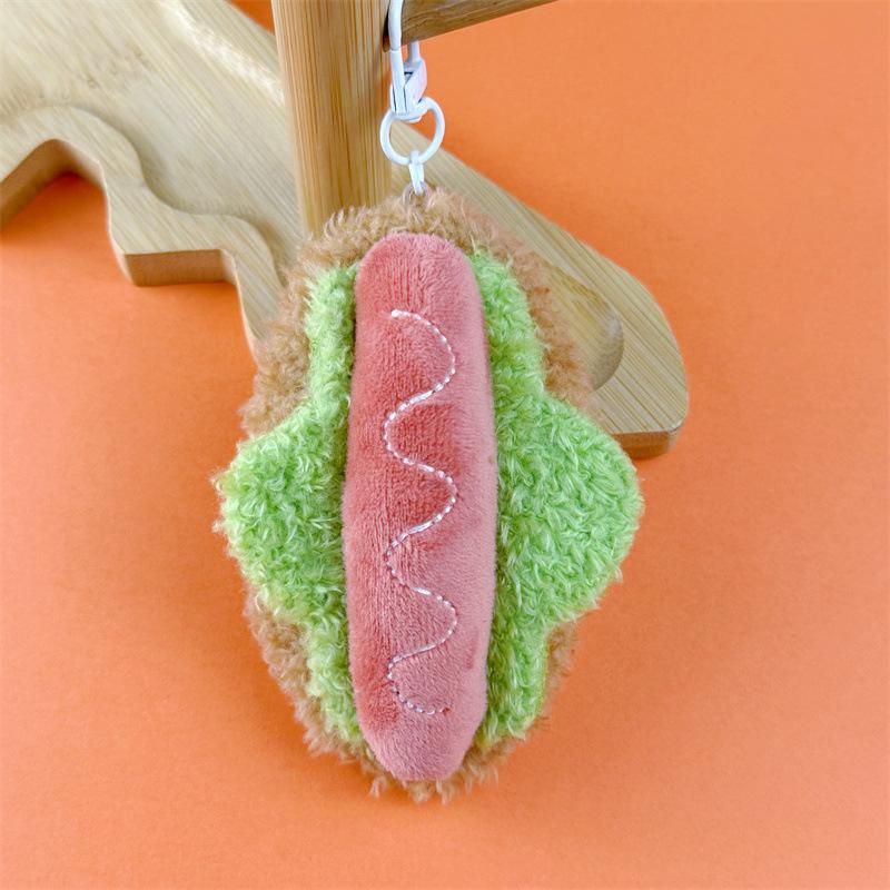 Мультяшный Плюшевый Гамбургер Торт Сэндвич Брелок Имитация Еды Брелок Подвеска на Сумку Креативное Украшение для Рюкзака Подарки