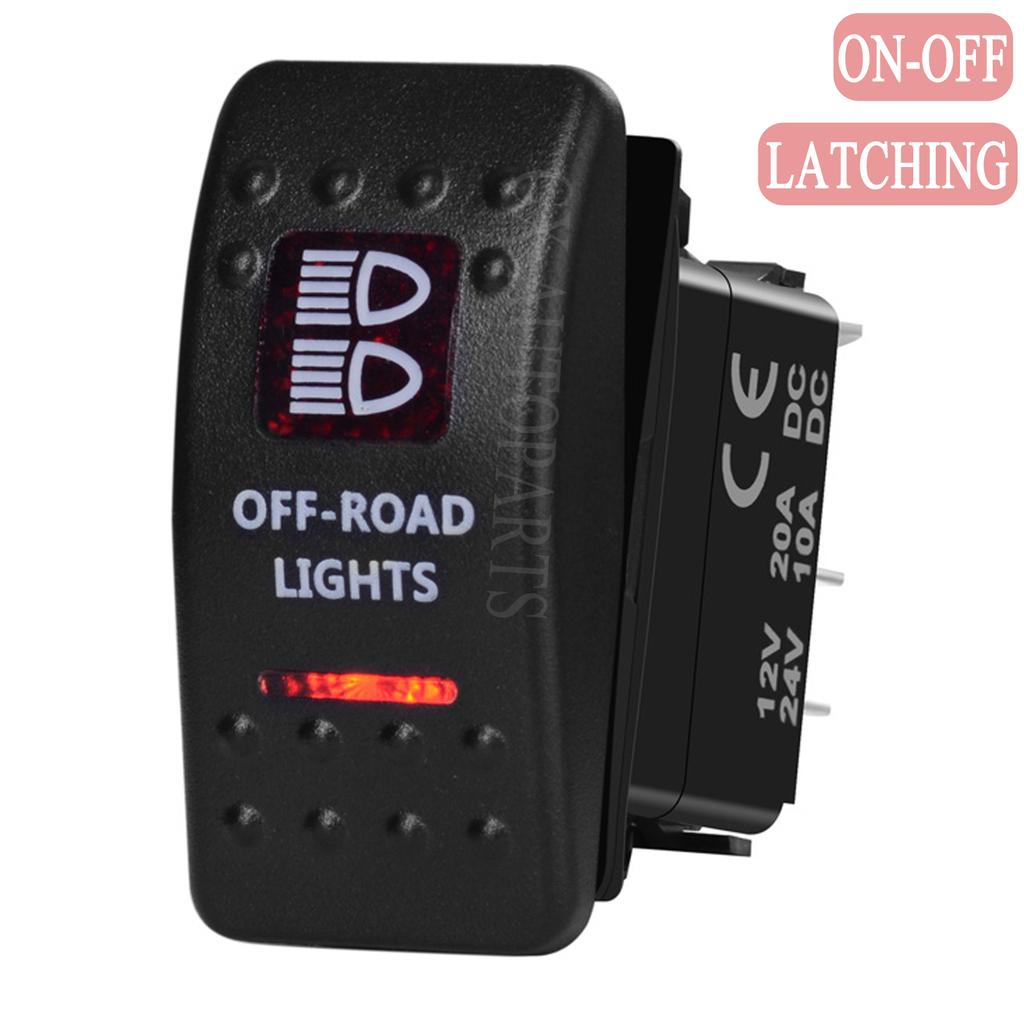 Waterproof Red LED Rocker Switch 12V 24V OFF Road Light ON OFF / ON OFF ON 3 Position Toggle for NARVA Carling ARB Style 4x4 Battery Switches5