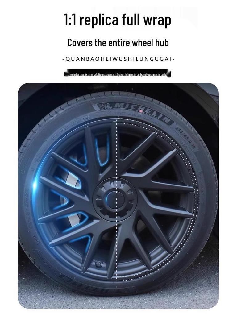 Full-Cover Hubcaps for Tesla Model 3: Stylish 18-Inch Thunder Wheel Covers