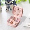 Portable Jewelry Case Multiple Grids Lightweight Mini Travel Jewellery Box with Zipper for Home Business Trip Pink