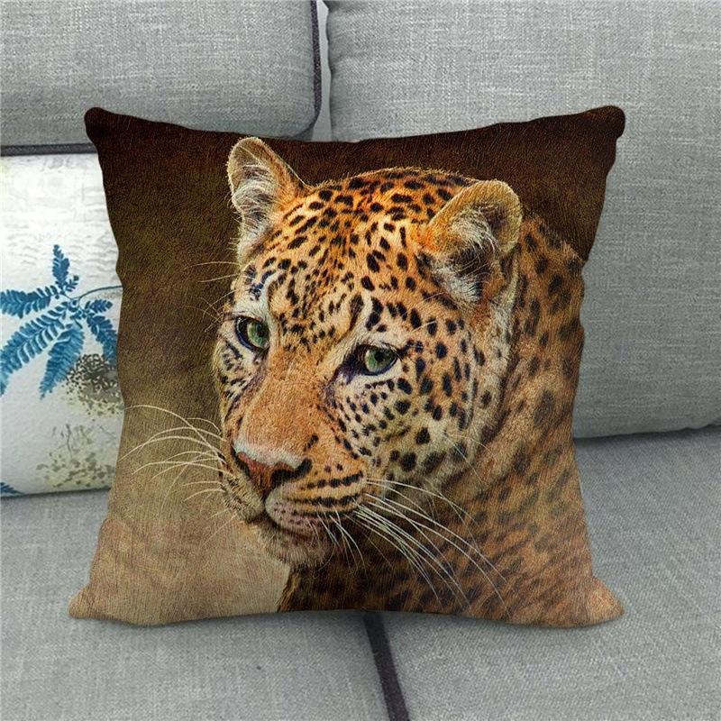 Feline Animals: Tigers, Wolves Digital Printing Short Plush Pillow Covers For Car Sofa Office Cushion Cover Home Goods