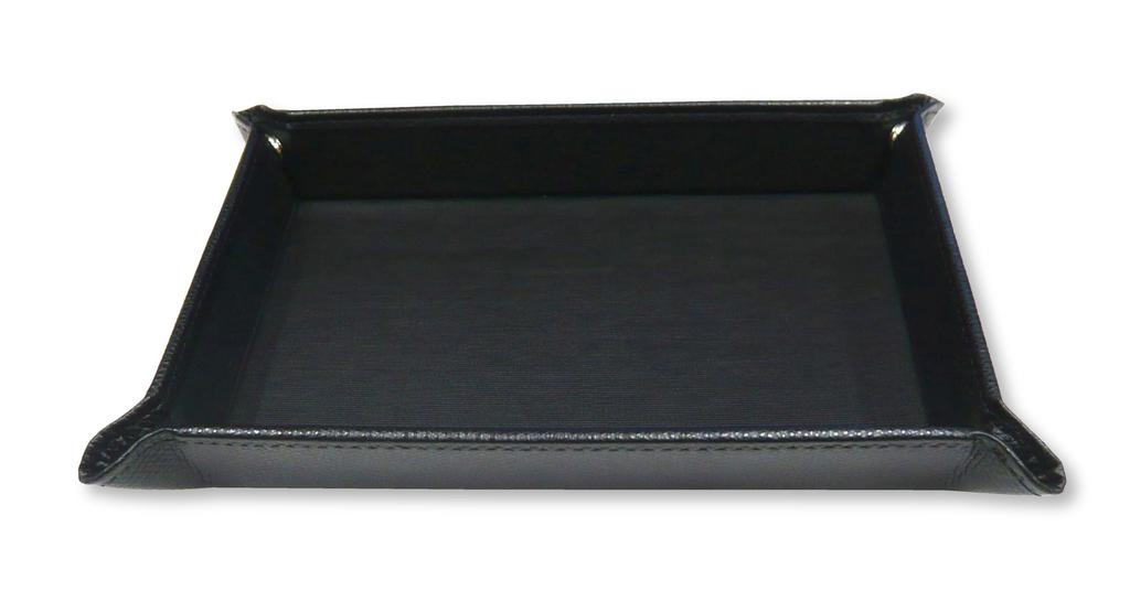 Японский поднос для ручек из зернистой коровьей кожи с металлической указкой и набором тонких вращающихся шариковых ручек (черный) (синий) TRASB-701S-PD04-L