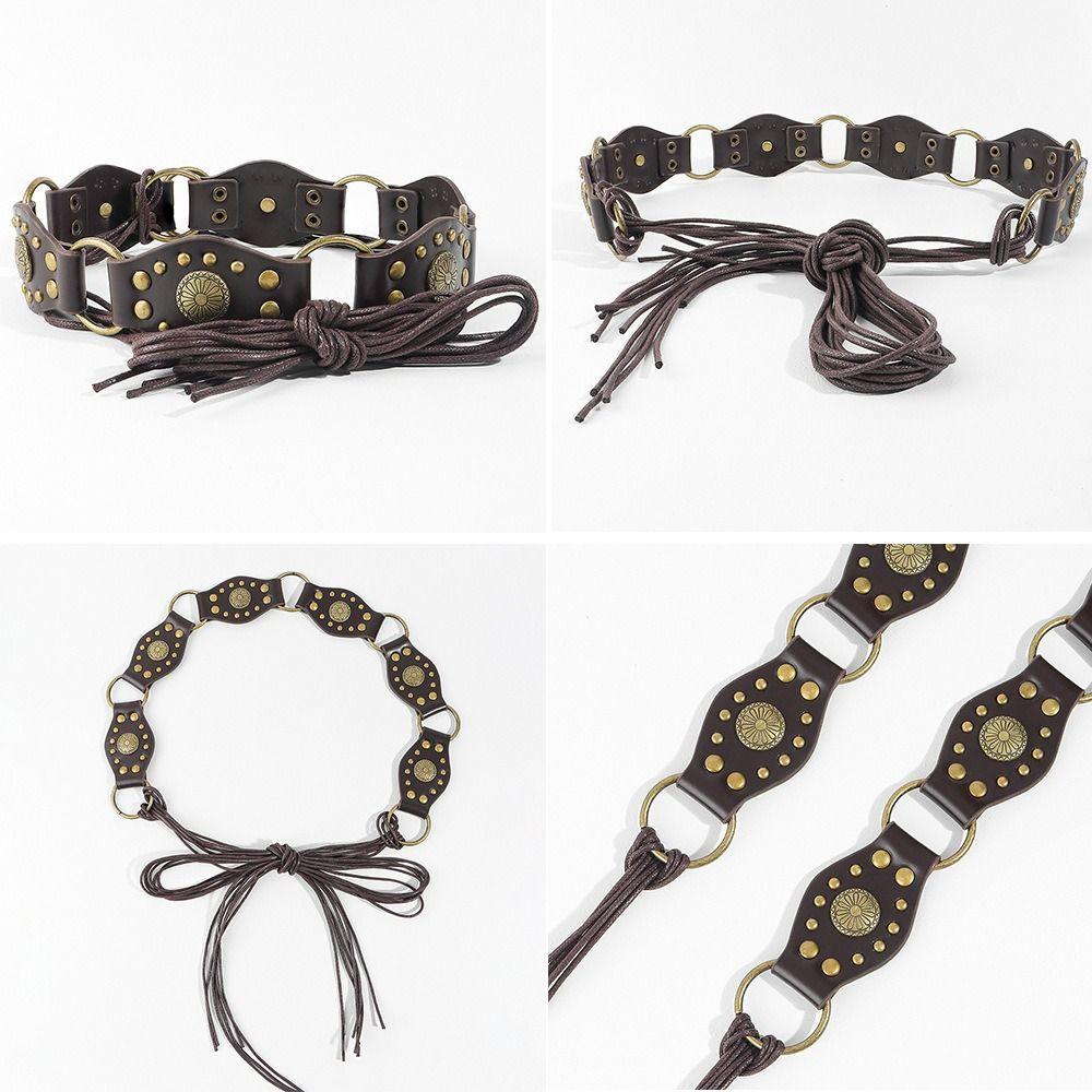 Exaggerated Cowboy Hollow Belt Y2K Wide Disc Belt Y2K Hollow Disc Belt Disc Belt for Women