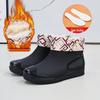 Женские короткие резиновые сапоги: Теплые, Нескользящие, Водонепроницаемые Резиновые Ботинки для Улицы