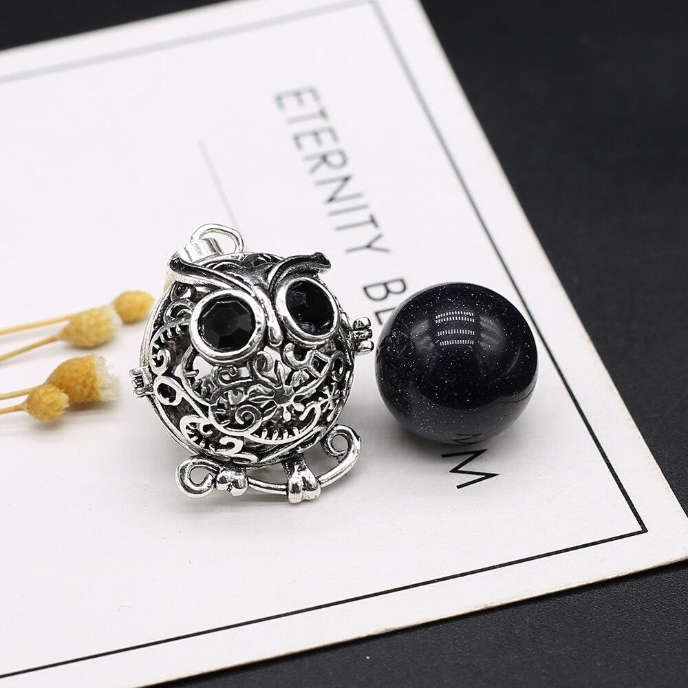 Ожерелье, кулон из натурального камня, клетка, кулон в форме совы для изготовления ювелирных изделий, ожерелье, браслет, подарочный аксессуар