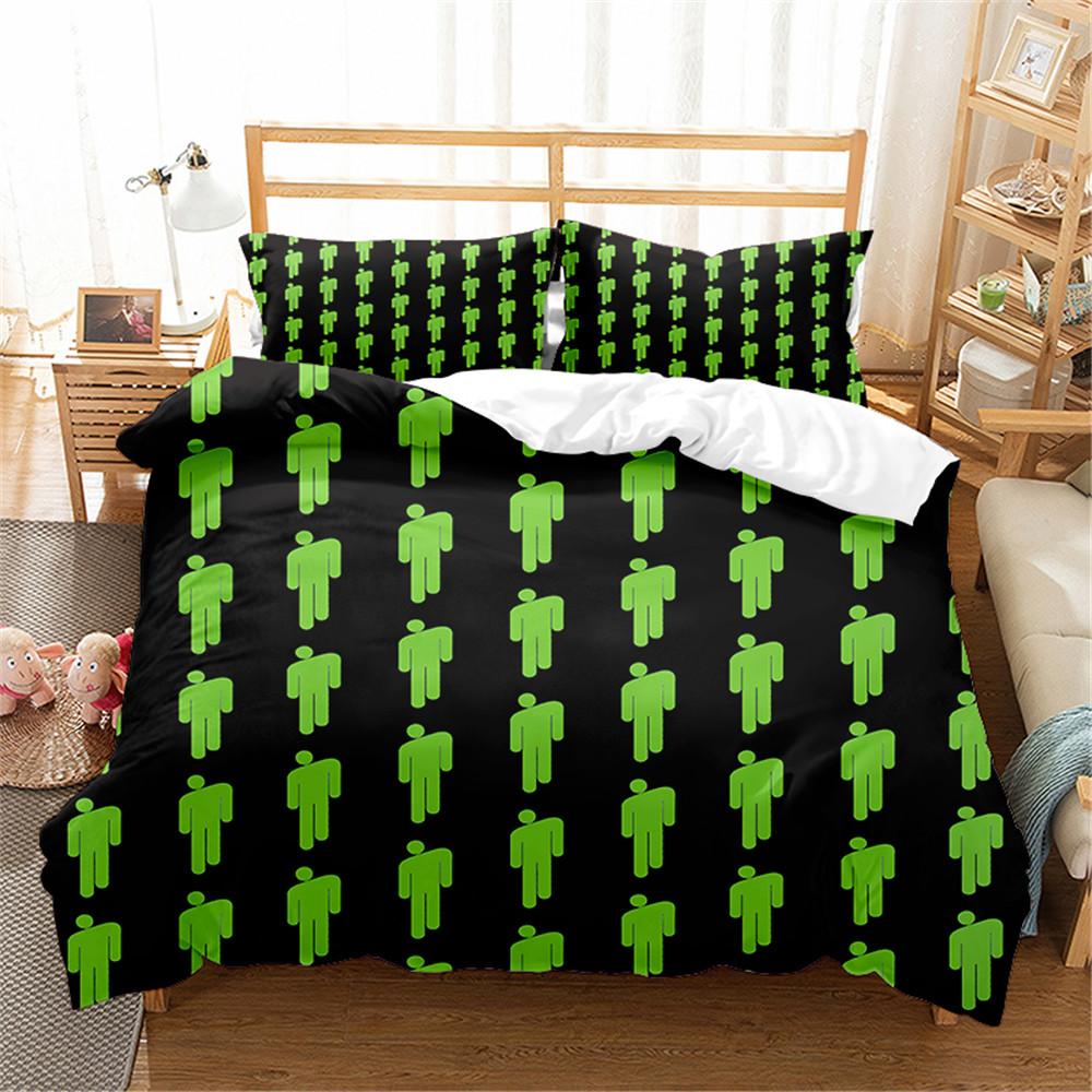 Popular Star B-Billies Singer Bedding Set Duvet Cover E-Eilishs Bed Set Quilt Cover Pillowcase king Queen Size Boys Adult
