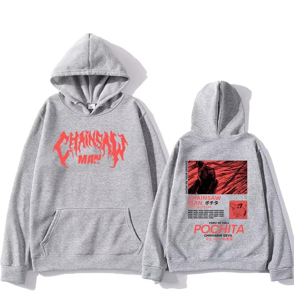 Men's popular chainsaw hooded sweatshirt printed hoodie long sleeved new top cartoon print Gothic streetwear 2025