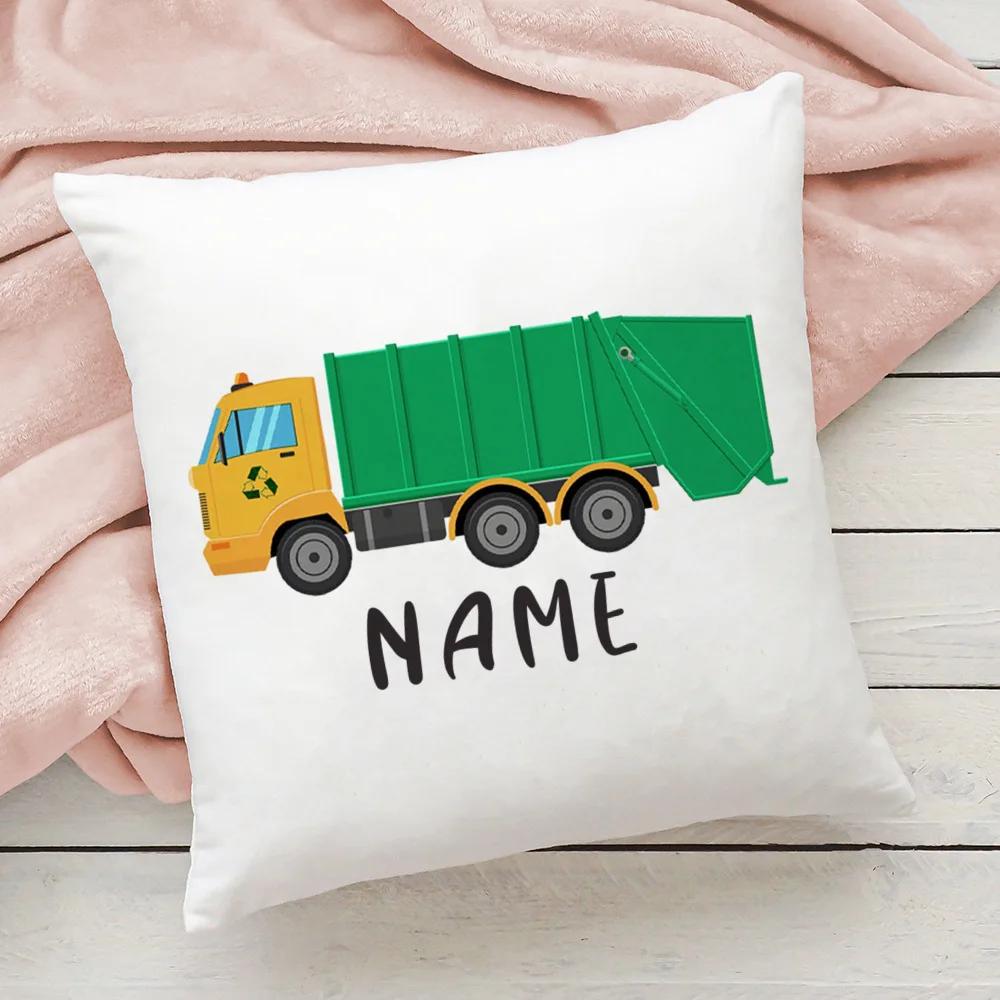Персонализированная наволочка Пожарная машина с именем Наволочка для защиты от пыли Детская наволочка для декора спальни Лучшие подарки на день рождения для детей