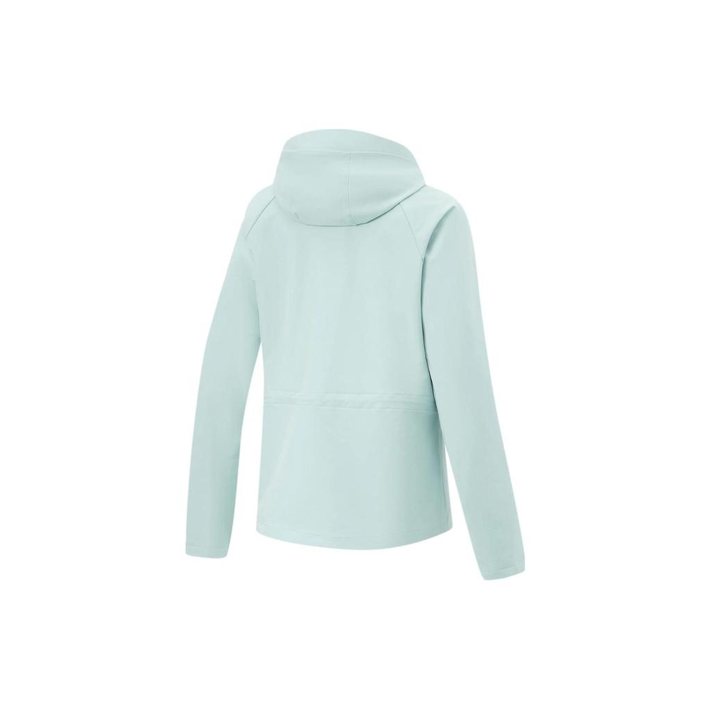 Li Ning Fitness Series однотонная водонепроницаемая свободная спортивная куртка с капюшоном женская куртка Stone-Blue-Gray AFDT650-4