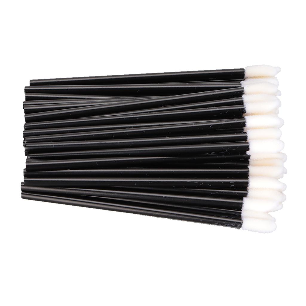 100Pcs Disposable Lip Brushes Lightweight Comfortable Odorless Safe Lipstick Brush Applicator with Black Rod