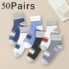 50 Pairs Cotton Short Socks for Male High Quality Women's Low-Cut Crew Ankle Sports Mesh Breathable Summer Casual Soft Men Sock