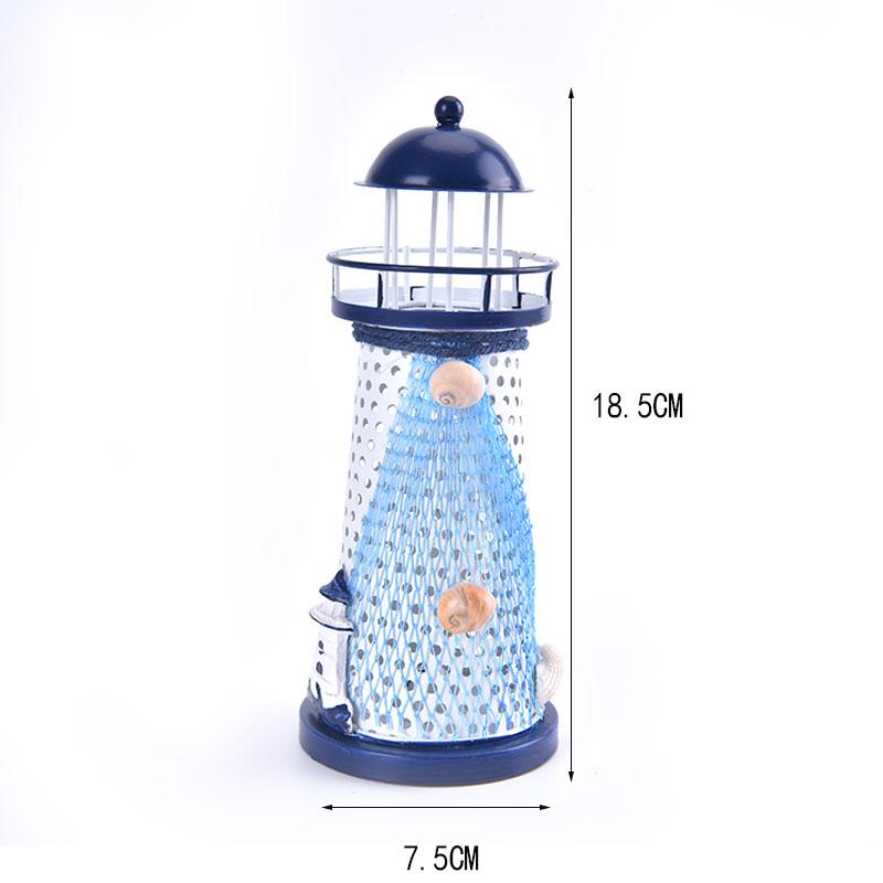 Ocean Flash Lighthouse Fishing Net Starfish Shell Metal Beacon Tower Ornaments