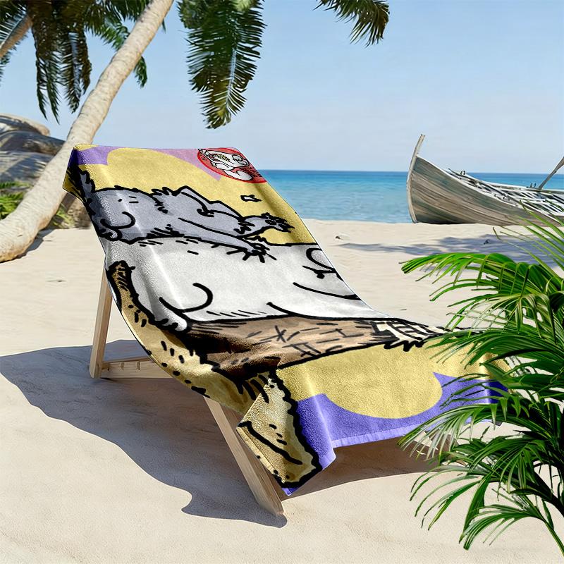 Simon's Cat 2D Flat Print Beach Towel, Large Soft Quick Dry Towel for Beach Camping Swimming.MSTJ0918541
