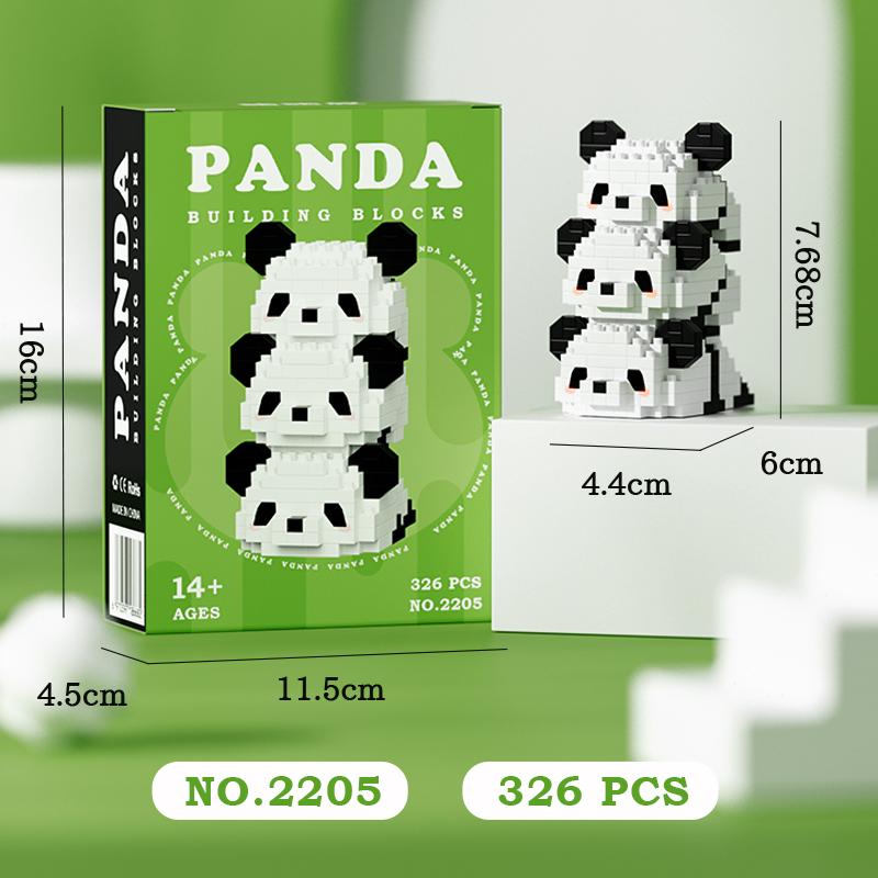 Креативная китайская гигантская панда, строительные блоки, цветы, милая головоломка, собранная для детей, подарок на день рождения, повседневная собранная игрушка