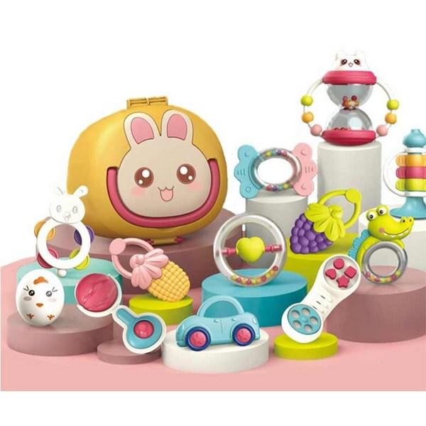 Moms Eye Infant Baby Rabbit Rattle Набор для прорезывания зубов Корейские детские игрушки